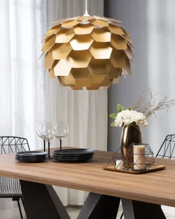 Valaisimet<Beliani Riippuvalaisin Muovi Iso Kulta Segre