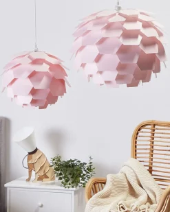 Lastenhuone<Beliani Riippuvalaisin Muovi Iso Vaaleanpunainen Segre