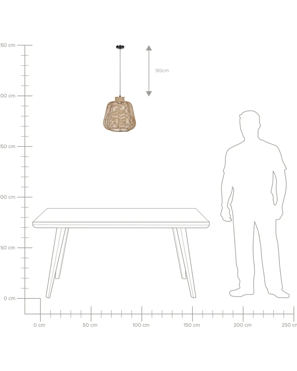 New Beliani Riippuvalaisin Rottinki Luonnonvari Ramena