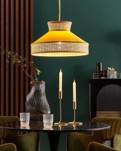 Valaisimet<Beliani Riippuvalaisin Rottinki Sinapinkeltainen/Luonnonvari Batali