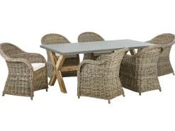 Ulkokalusteet<Beliani Rottinkinen 6-Istuttava Puutarhakalustesetti Susua/Olbia