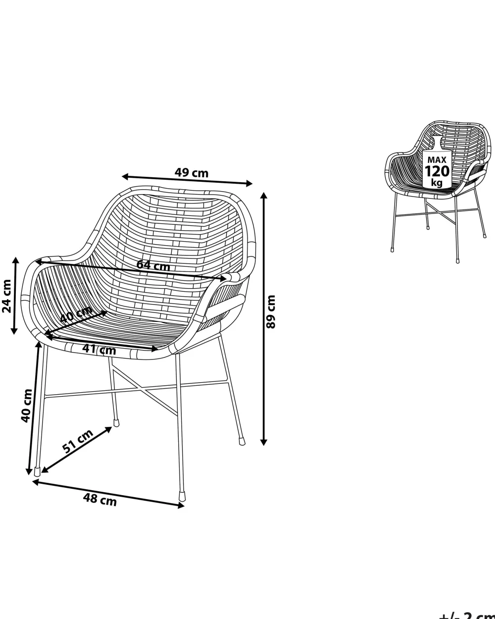 Tuolit<Beliani Rottinkituoli Luonnonvari Canora