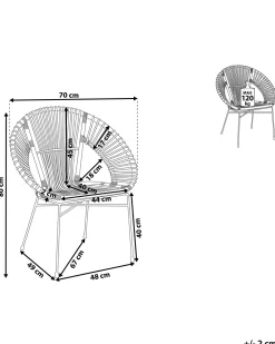 Discount Beliani Rottinkituoli Musta Sarita