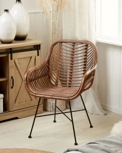 Flash Sale Beliani Rottinkituoli Ruskea Canora