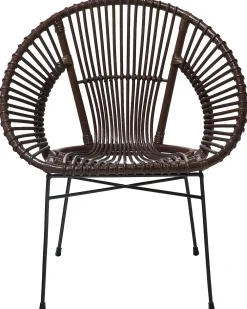 Tuolit<Beliani Rottinkituoli Tummanruskea Sarita