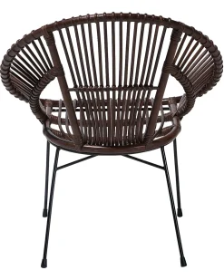 Tuolit<Beliani Rottinkituoli Tummanruskea Sarita