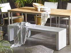 Ulkokalusteet<Beliani Rouhea Betonipenkki Valkoinen 45Cm Taranto