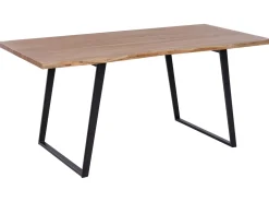 Sale Beliani Ruokapoyta Akaasia Vaalea Puu/Musta 180 X 90 Cm Jaipur