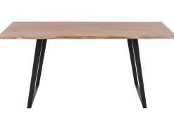 Sale Beliani Ruokapoyta Akaasia Vaalea Puu/Musta 180 X 90 Cm Jaipur