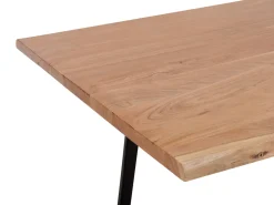 Sale Beliani Ruokapoyta Akaasia Vaalea Puu/Musta 180 X 90 Cm Jaipur