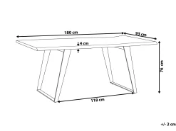 Sale Beliani Ruokapoyta Akaasia Vaalea Puu/Musta 180 X 90 Cm Jaipur