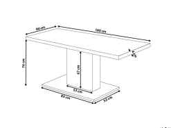 Pöydät<Beliani Ruokapoyta Harmaa 160 X 90 Cm Pasadena