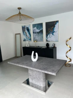 Pöydät<Beliani Ruokapoyta Harmaa 160 X 90 Cm Pasadena