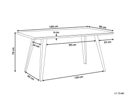 Pöydät<Beliani Ruokapoyta Harmaa/Musta 160 X 90 Cm Witney