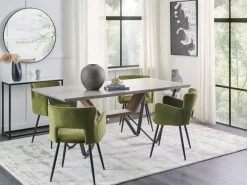 Pöydät<Beliani Ruokapoyta Harmaa/Musta 180 X 90 Cm Bandura