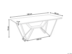 Pöydät<Beliani Ruokapoyta Harmaa/Musta 180 X 90 Cm Bandura