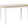 Pöydät<Beliani Ruokapoyta Jatkettava Kumipuu Vaalea Puu/Valkoinen 120/150 X 75 Cm Houston