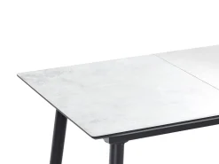 Pöydät<Beliani Ruokapoyta Jatkettava Marmorikuvio Valkoinen/Musta 120/150 X 80 Cm Eftalia