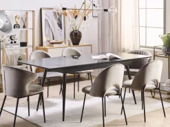 Store Beliani Ruokapoyta Jatkettava Musta 160/200 X 90 Cm Maldon