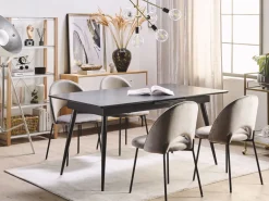 Store Beliani Ruokapoyta Jatkettava Musta 160/200 X 90 Cm Maldon