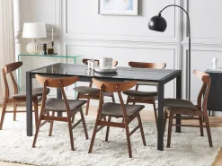 Pöydät<Beliani Ruokapoyta Jatkettava Musta 120/160 X 80 Cm Granada