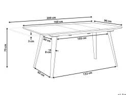 Shop Beliani Ruokapoyta Jatkettava Musta 160/200 X 90 Cm Irvington