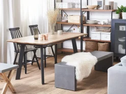 Pöydät<Beliani Ruokapoyta Jatkettava Tumma Puu/Musta 160/200 X 90 Cm Salvador