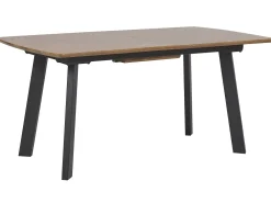 Pöydät<Beliani Ruokapoyta Jatkettava Tumma Puu/Musta 160/200 X 90 Cm Salvador