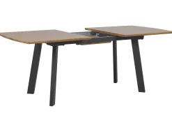 Pöydät<Beliani Ruokapoyta Jatkettava Tumma Puu/Musta 160/200 X 90 Cm Salvador