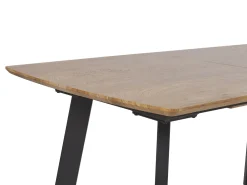 Pöydät<Beliani Ruokapoyta Jatkettava Tumma Puu/Musta 160/200 X 90 Cm Salvador