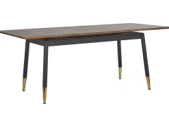 Pöydät<Beliani Ruokapoyta Jatkettava Tumma Puu/Musta 160/200 X 90 Cm California