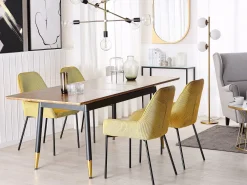 Pöydät<Beliani Ruokapoyta Jatkettava Tumma Puu/Musta 160/200 X 90 Cm California