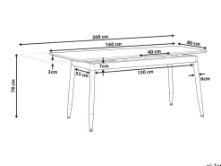 Pöydät<Beliani Ruokapoyta Jatkettava Tumma Puu/Musta 160/200 X 90 Cm California