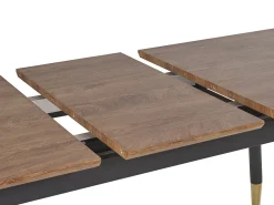 Pöydät<Beliani Ruokapoyta Jatkettava Tumma Puu/Musta 160/200 X 90 Cm California