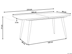 Store Beliani Ruokapoyta Jatkettava Vaalea Puu 180/210 X 90 Cm Haga