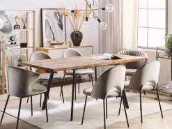 Clearance Beliani Ruokapoyta Jatkettava Vaalea Puu/Musta 140/180 X 90 Cm Harlow