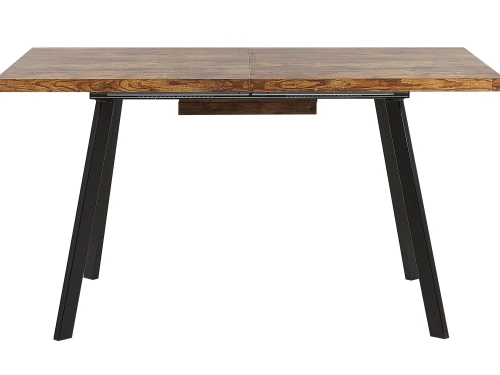 Clearance Beliani Ruokapoyta Jatkettava Vaalea Puu/Musta 140/180 X 90 Cm Harlow