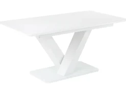 Outlet Beliani Ruokapoyta Jatkettava Valkoinen 160/200 X 90 Cm Saltum