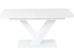 Outlet Beliani Ruokapoyta Jatkettava Valkoinen 160/200 X 90 Cm Saltum