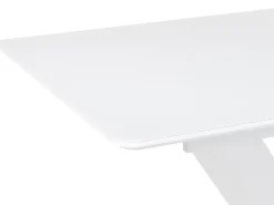 Outlet Beliani Ruokapoyta Jatkettava Valkoinen 160/200 X 90 Cm Saltum