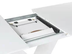 Outlet Beliani Ruokapoyta Jatkettava Valkoinen 160/200 X 90 Cm Saltum