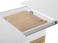 Pöydät<Beliani Ruokapoyta Jatkettava Valkoinen 160/200 X 90 Cm Santana