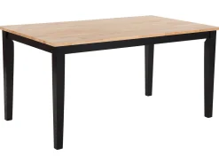 Cheap Beliani Ruokapoyta Kumipuu Vaalea Puu/Musta 150 X 90 Cm Georgia