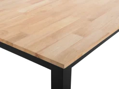 Cheap Beliani Ruokapoyta Kumipuu Vaalea Puu/Musta 150 X 90 Cm Georgia