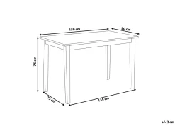 Cheap Beliani Ruokapoyta Kumipuu Vaalea Puu/Musta 150 X 90 Cm Georgia