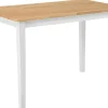 Pöydät<Beliani Ruokapoyta Kumipuu Vaalea Puu/Valkoinen 114 X 68 Cm Georgia