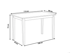 Pöydät<Beliani Ruokapoyta Kumipuu Vaalea Puu/Valkoinen 114 X 68 Cm Georgia