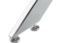 Clearance Beliani Ruokapoyta Lasitasolla Rauta Hopea 120 X 70 Cm Maramo