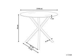 Outlet Beliani Ruokapoyta Lasitasolla Rauta Kulta 90 Cm Savoni