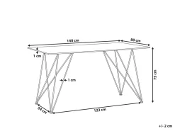 Cheap Beliani Ruokapoyta Marmorikuvio Musta/Kulta 140 X 80 Cm Kenton